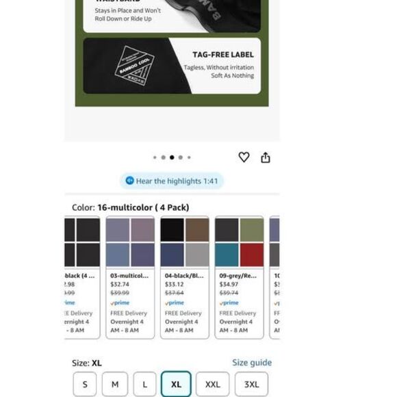 4 pack XL Brief Boxers, NEW - Picture 2 of 4